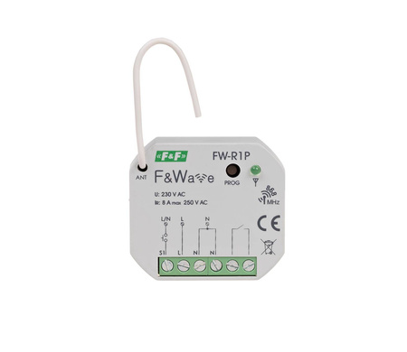 F&F Radiowy pojedyńczy przekaźnik bistabilny podtynkowy 85+265V AC/DC AC-1 8A/250V