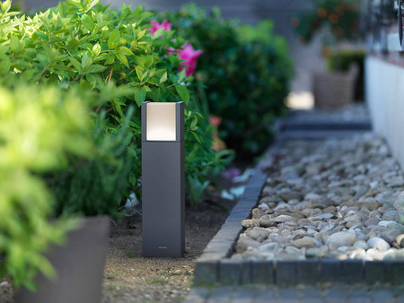 PHILIPS myGarden Słupek ogrodowy zewnętrzny latarnia antracytowy wysokość: 40cm Arbour IP44 z źródłem LED 1x6W 600lm 3000K ciepła biel 230V 164629316
