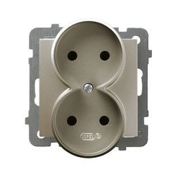 AS Gniazdo podwójne satyna light GP-2GR/m/45