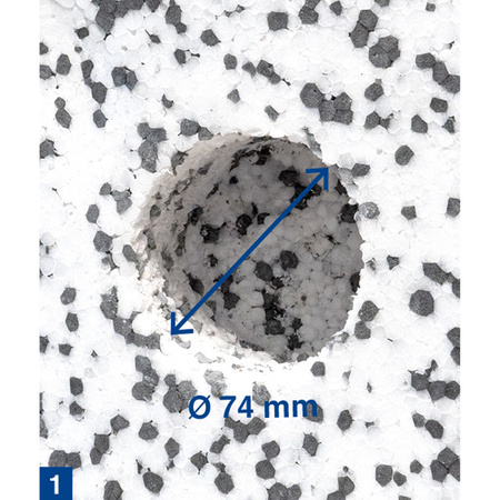 Pierścień mocujący puszkę w stryropianie EPS, wełnie mineralnej; Thermofix TF1; do puszek Ø68mm (standardowa puszka Ø60mm)