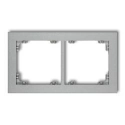 DECO Ramka uniwersalna podwójna srebrny metalik  7DR-2
