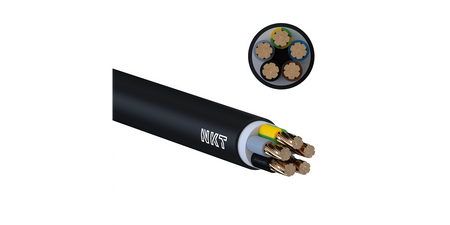 Kabel elektroenergetyczny z żyłą miedzianą i izolacją PVC YKYżo 0.6/1 kV 5x10