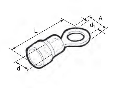 Końcówka kablowa oczkowa izolowana  LI 6/10 żółta; przekrój: 4 - 6 mm²; śruba: M10