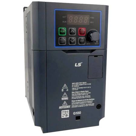 Przemiennik częstotliwości LS Electric serii G100; 3-fazowy; moc 15kW(31A)/18,5kW(38A); filtr EMC: IC3; 0-400Hz; Modbus RTU/RS485 (wbudowane); LV0150G100-4EOFN