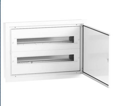 Rozdzielnica Podtynkowa DARP-48 (2x24), drzwi aluminiowe lakierowane, etykiety opisowe, aluminiowa szyna TH (euroszyna), IP54, QUITELINE; 